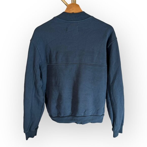 EVERLANE The Organic Cotton Bomber Jacket Full Zip in Blue Unisex Mens MD - Picture 3 of 9